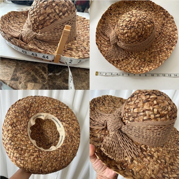 Liz Claiborne Tan and brown straw hat with a boho touch - Picture 7 of 8